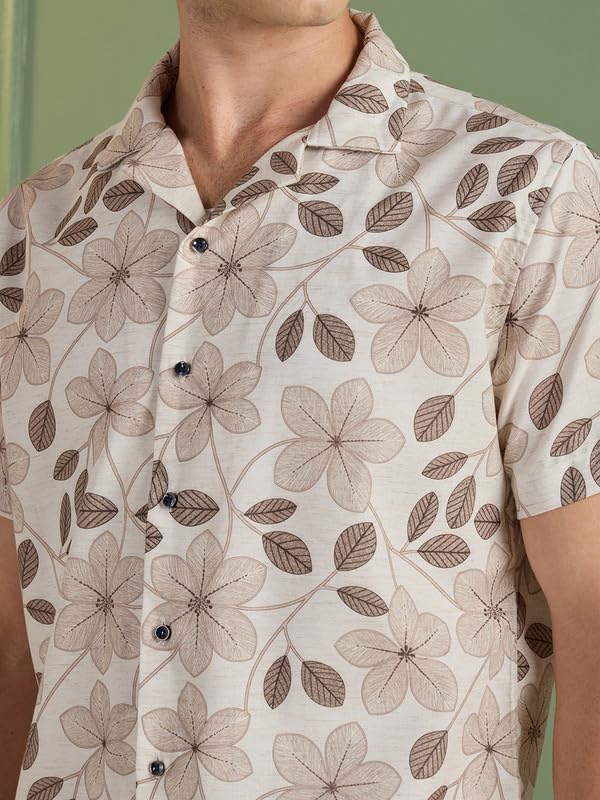 Image of MARK & ALBERT Mens Half Sleeves Printed Shirt