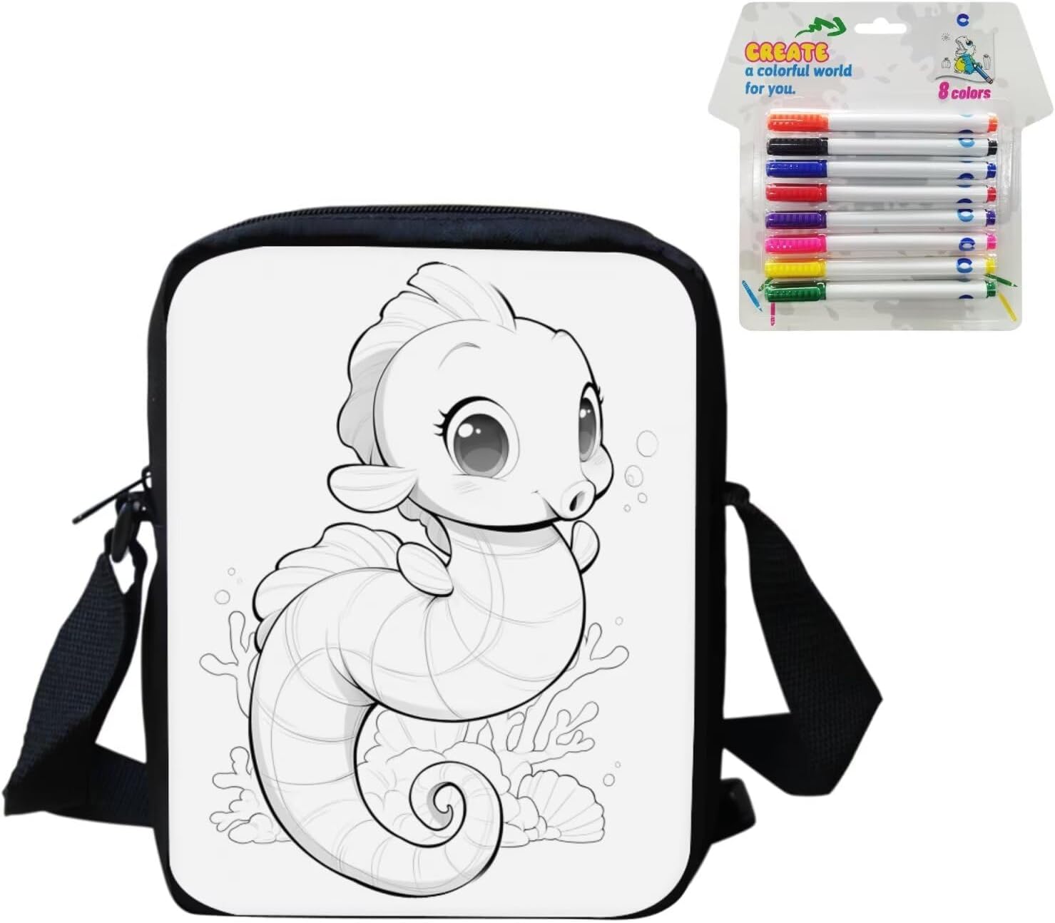 Coloring Craft Cross Body Bag for Adults DIY Cosmetic Bag for Painting DIY Arts and Crafts for Party Art Activity