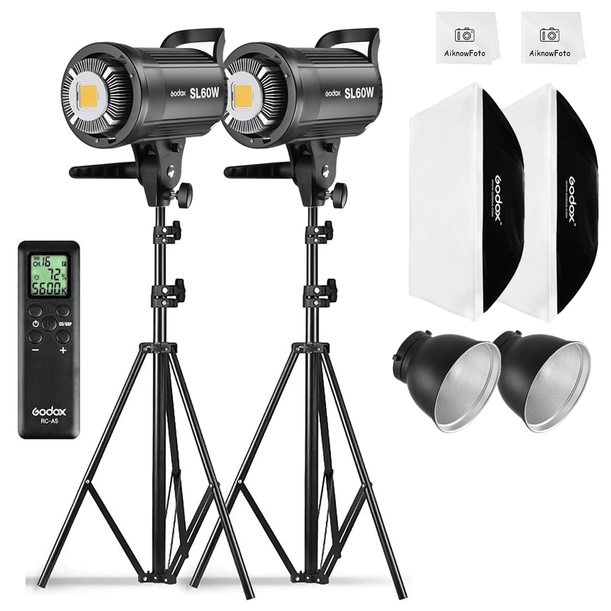 Amazon.com : 2pcs SL60W LED Video Light Kit with Softbox,60W