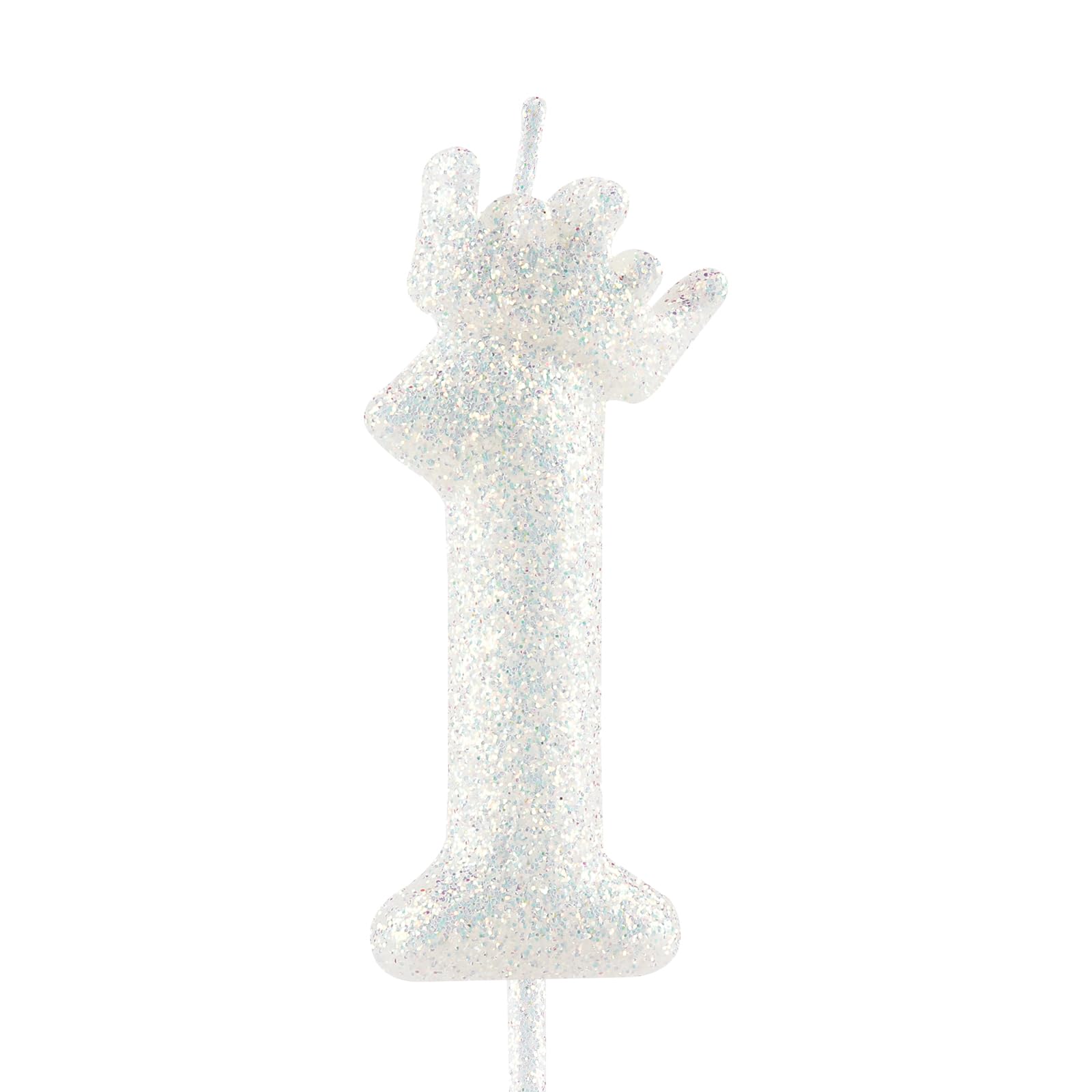 View 1 of *****3rd**** Glitter White Crown Birthday Candles, Classic White Birthday Number Candle for Cake Topper Decorations Girls Wedding Anniversary Celebration Happy Party Supplies