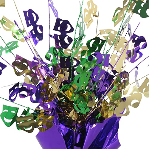 Beistle Mardi Gras Green Gold And Purple Metallic 3-D Gleam 'N Burst Centerpieces, 2 Piece, 15" #TOP2