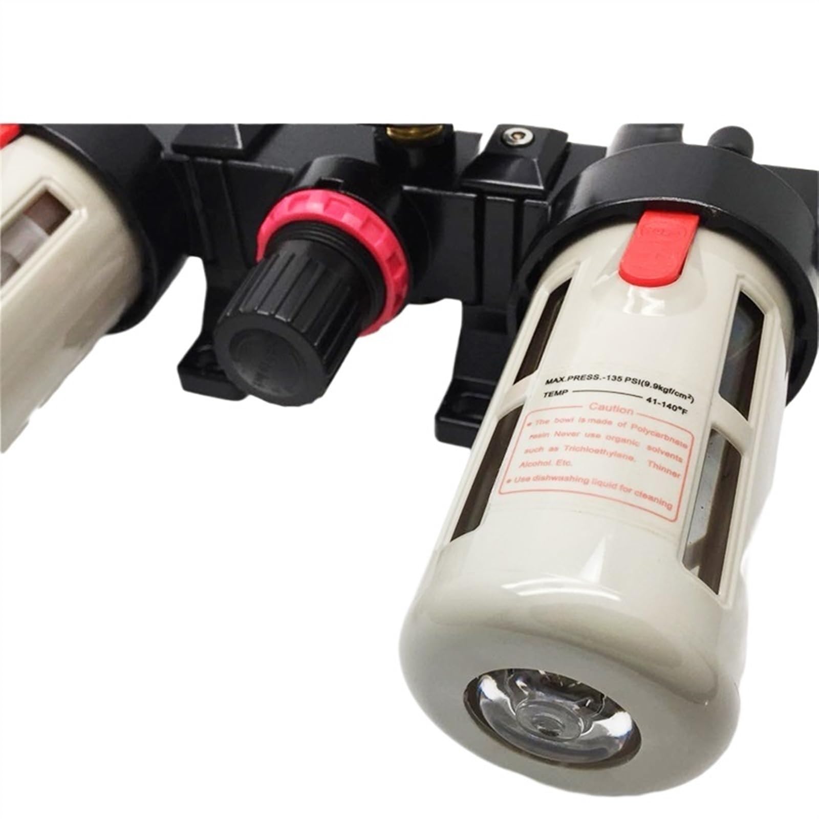 Filtro de compresor for Herramienta neumática BC2000/3000 BC4000 Kit regulador presión Filtro Aire neumático con manómetro y lubricador(BC-2000,Fiber Core)