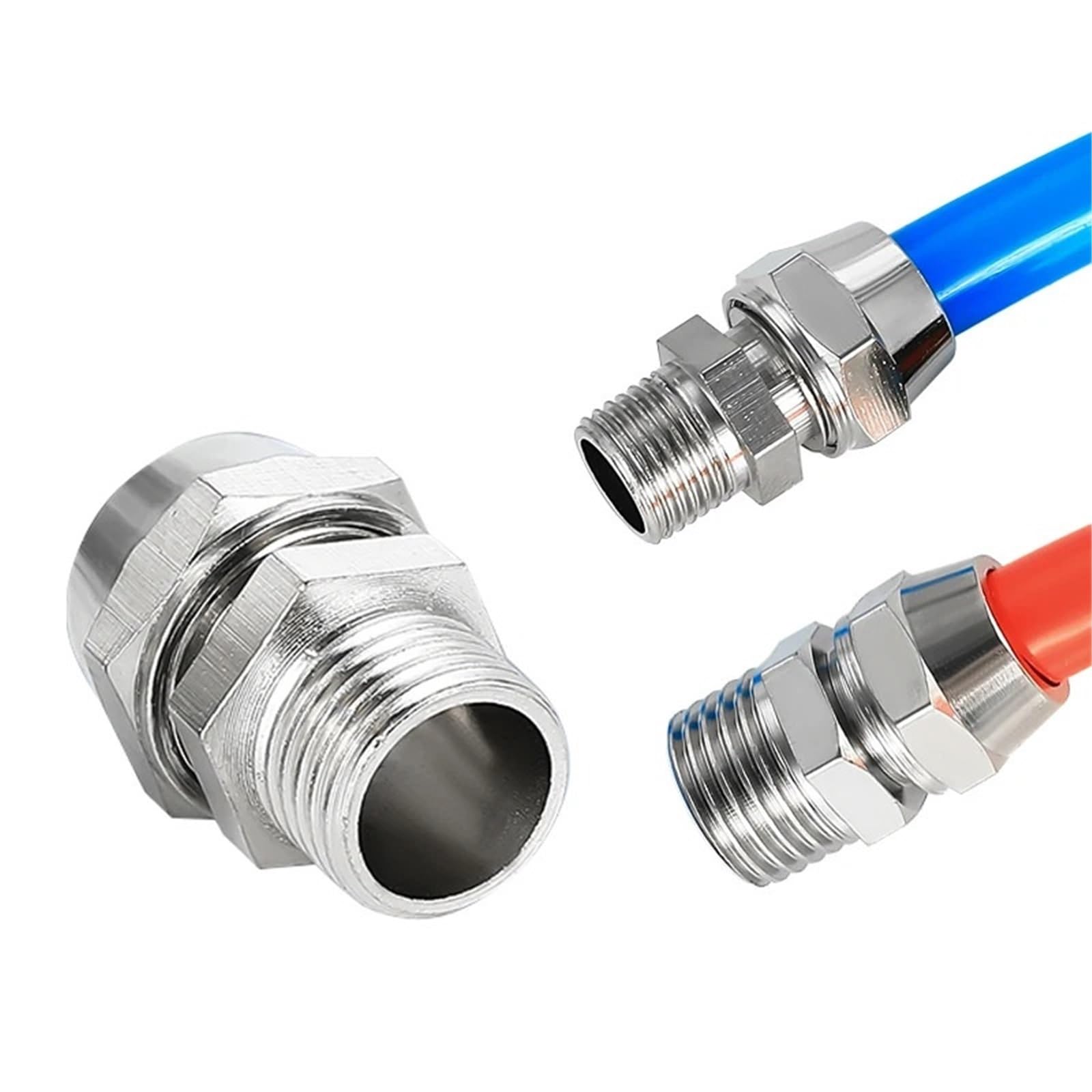 30 conectores neumáticos KLC8-02/6-04, rosca BSPT de 1/8, 3/8, 1/2 y 1/4, de cobre niquelado, de giro rápido.(KL-PC6-04 30PCS)