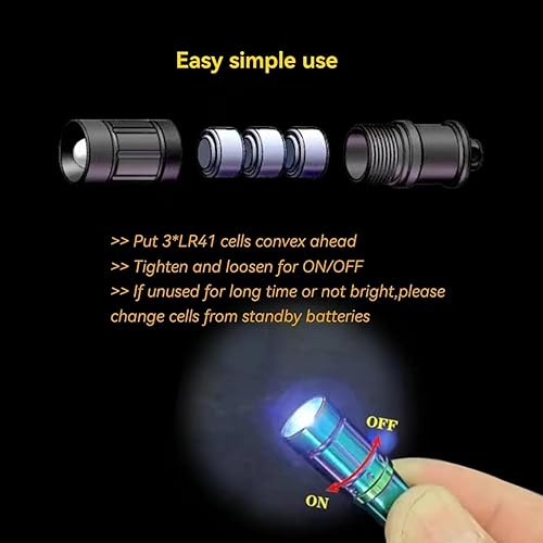 Miniatura 5 de Linterna de llavero super mini pequeña, linterna brillante más pequeña de llavero, para emergencia EDC, pasear al perro, dormir, lectura, regalo