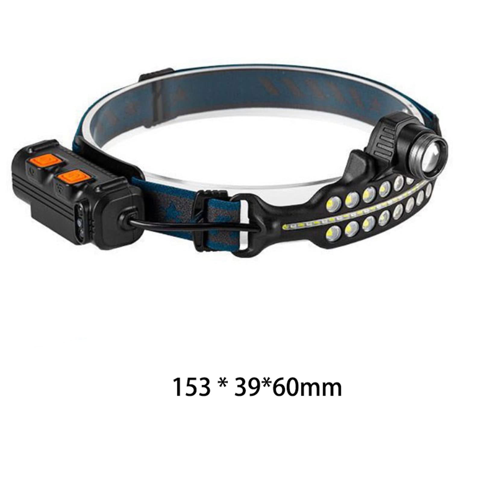 MyrRhe Lampada Frontale Versatile con sensore LED+COB con Funzione Zoom, Torcia a Luce intensa, Ideale per attività all'aperto Come pattugliamento e Pesca