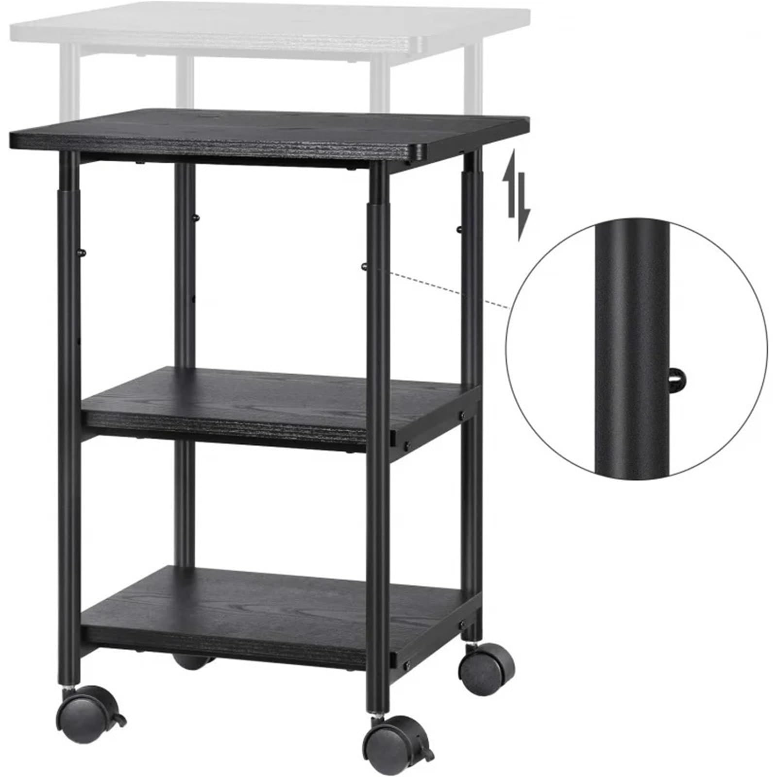Mesa Auxiliar con Ruedas Mesa De Cama con Ruedas con Ruedas Y Almacenamiento De Mesa Ajustable for Oficina Y Hogar Mesa De Cama con Ruedas para Dormitorio