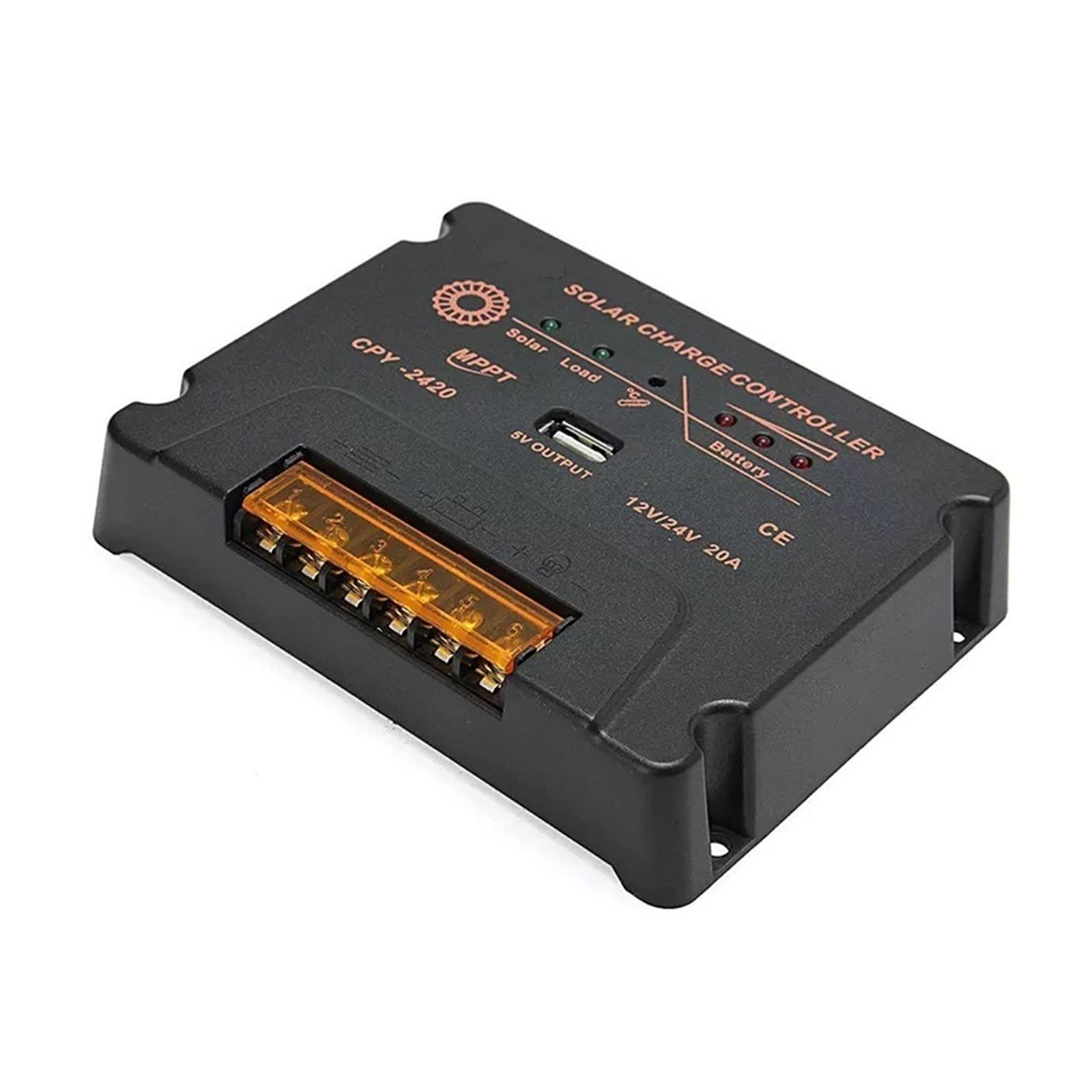 MPPT 10A 20A Regolatore di Carica Solare 12V 24V Auto Con USB 5V Uscita Max PV Tensione di Ingresso 50V Regolatore del Pannello Della Batteria Caricatore - Regolatore solare(20A)