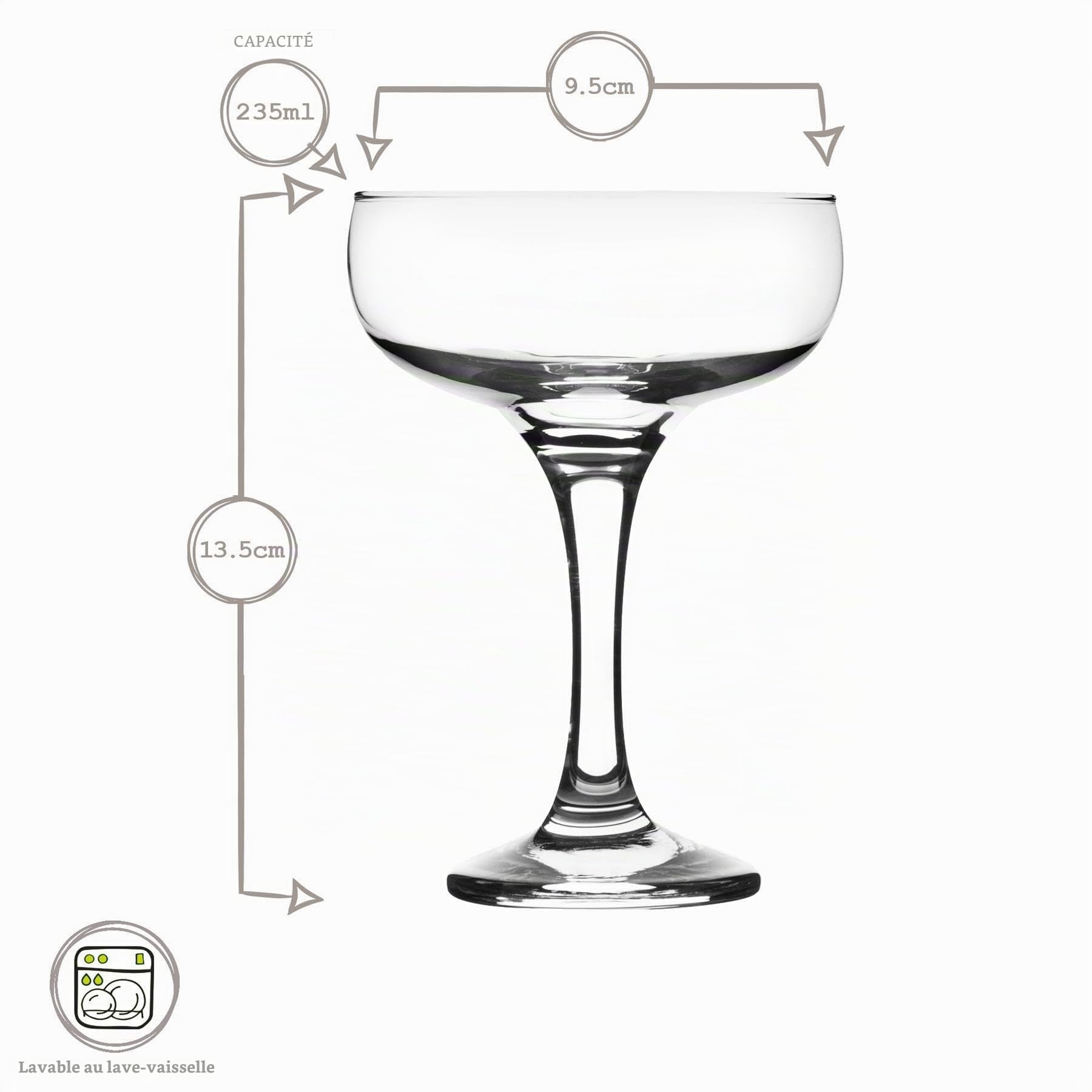 Rink Drink 4 Tier Champagne Tour Set - 30 Verres - 200ml Vintage Champagne Coupe Soucoupes
