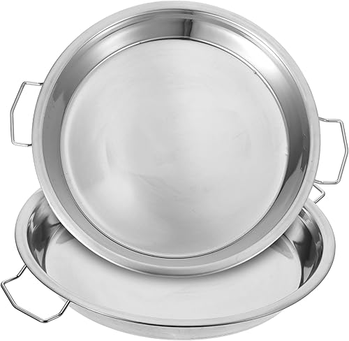 Miniatura 8 de DOITOOL Plato de acero inoxidable para cocinar al vapor, plato de fideos fríos, bandeja de arroz al vapor, bandeja redonda para cocinar al vapor con