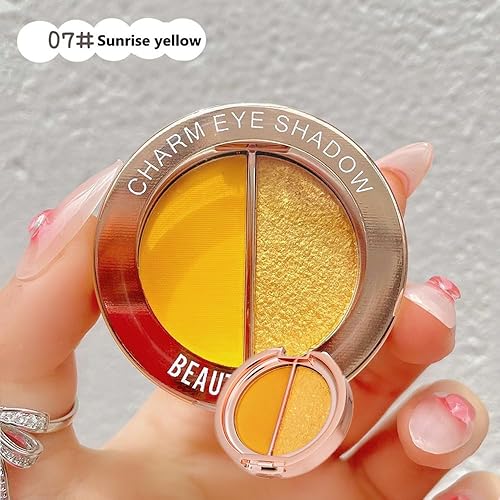 Miniatura 7 de Timipoo Sombra de ojos de doble color paleta de maquillaje de ojos de alto pigmento polvo de sombra de ojos de metal brillante mate sombra de ojos