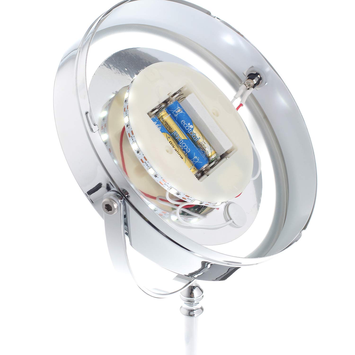 TKD3144-5x przyciemniane lusterko kosmetyczne LED, 5-krotne powiększenie, 7", podświetlane lusterko do makijażu, dwustronne urządzenie do golenia z funkcją dotykową, zasilanie bateryjne + wtyczka EU,