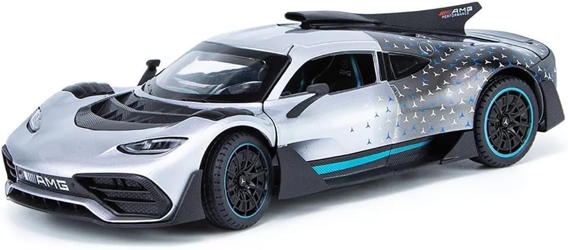 Boys Play 1:32 Scale Mercedes Benz AMG ONE Die-Cast Metal Pullback Toy Car with Openable Doors and Music Light Car Vehicle Best Gifts Toys for Kids (Multicolor)