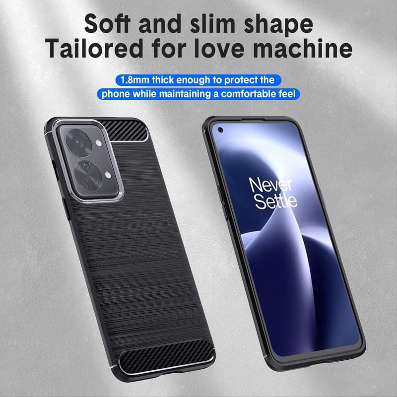 Image of Hybrid Carbon Fiber Back Case for OnePlus Nord 2T (Black)