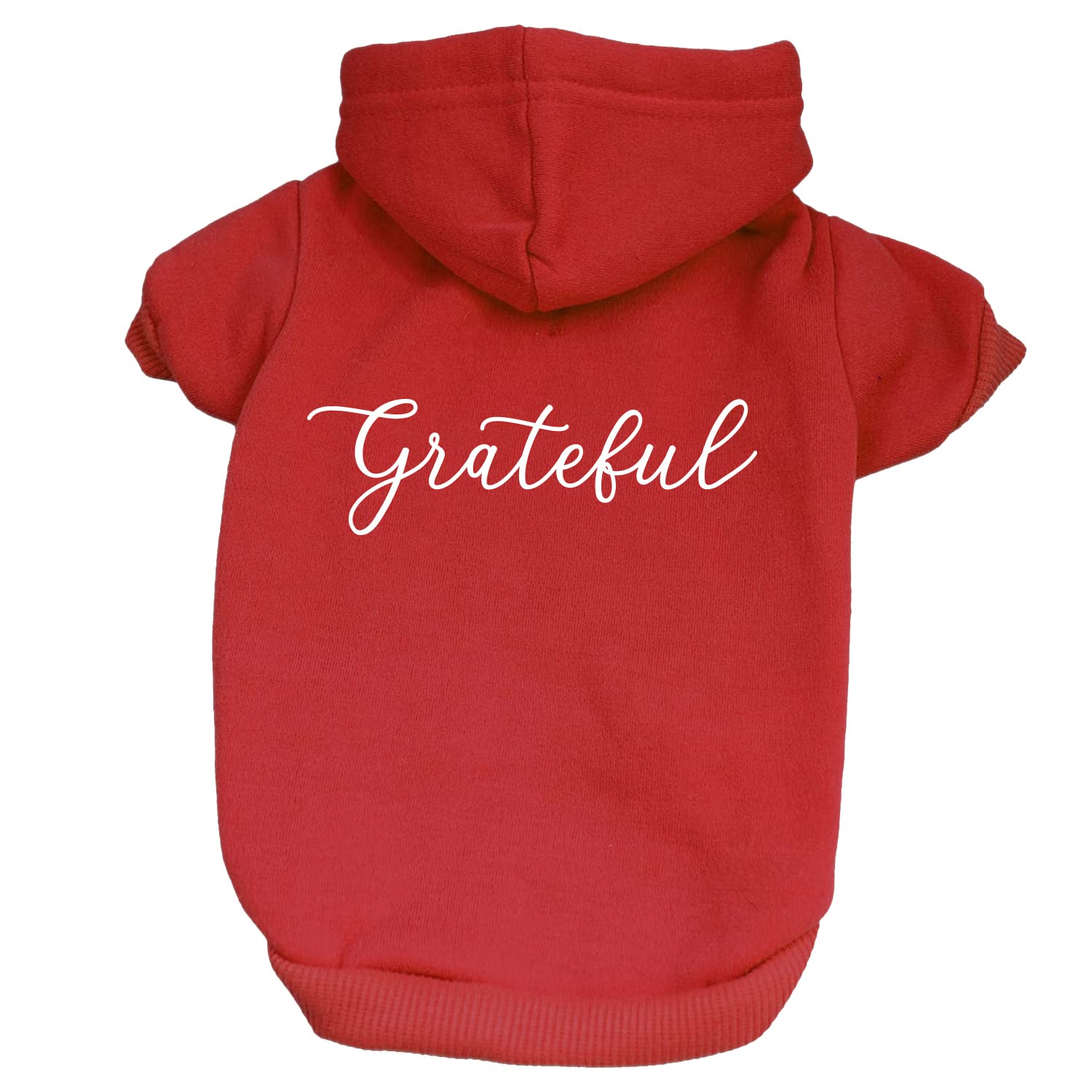Grateful Dog Hoodie Fleece Lined Pullover Sweatshirt with Leash Hole (Red, 5X-Large 1024)