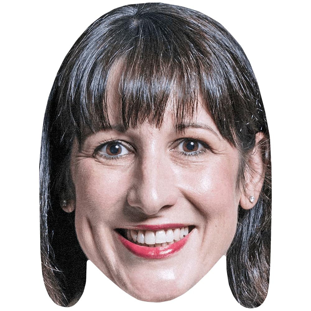 Celebrity Cutouts Lifelike Rachel Reeves (Smile) Celebrity Mask, Flat Card Face, Fancy Dress Mask