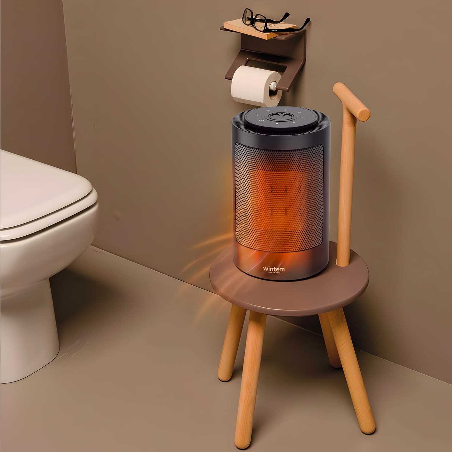 Wintem Termoventilatore da Tavolo 1500W Oscillante e a Basso Consumo - Ideale per un Riscaldamento in Pochissimo tempo in Camera, Bagno o Ufficio con 2 Livelli di Potenza
