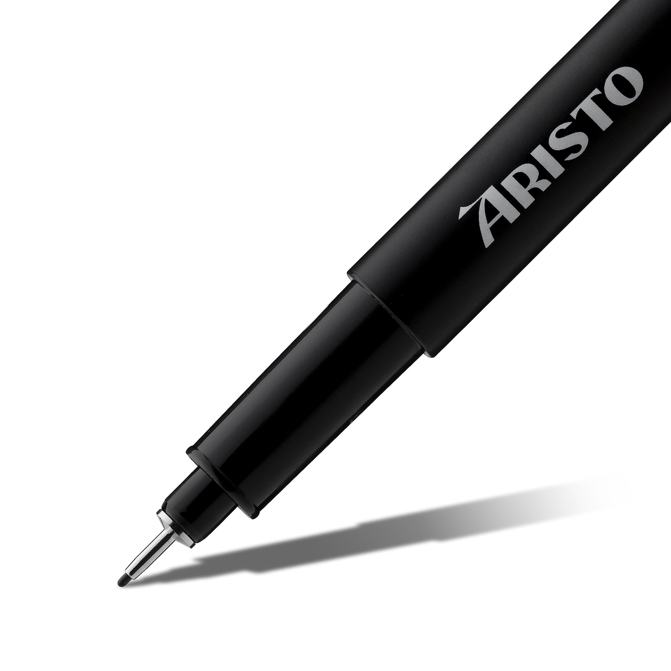 Aristo AR23503 Pigmentliner 0,3 mm (Fineliner mit hochpigmentierter Tinte, licht- und wasserbeständig, metallgefasste Spitze) 10 Stück, schwarz