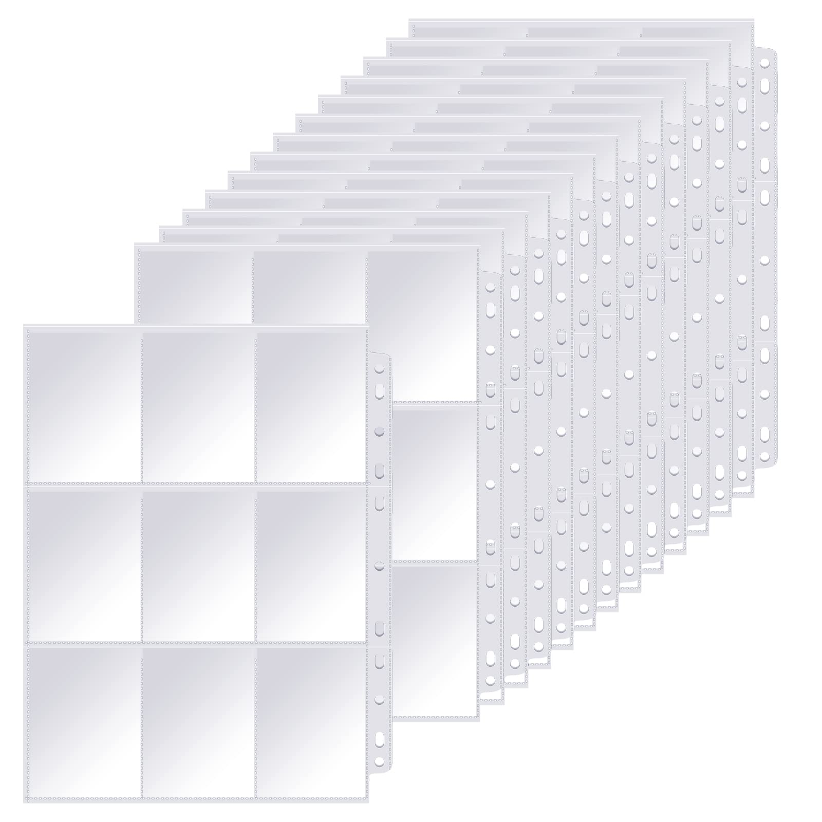 Svalor 270 Pockets Trading Card Sleeves, Transparent Game Card Sleeves Holder, Double-Sided Trading Card Binder Storage, Waterproof Card Album for Storing Game Cards Stamps and Photes (15 Sheets)