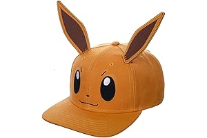 Pokemon Eevee 3D Cosplay Pre-Curved Snapback Hat Brown