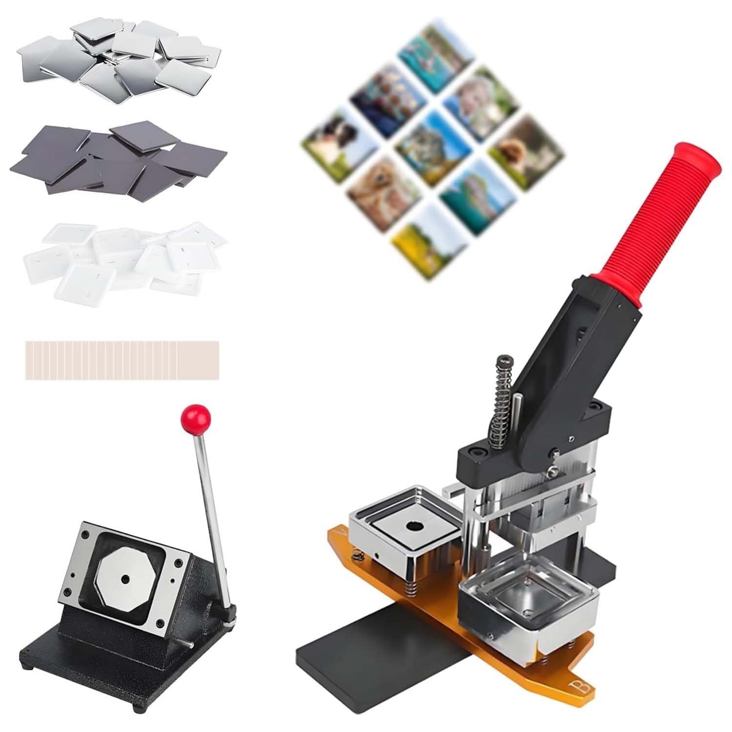 Tworzenie Magnetycznych Guzków Na Lodówkę, Narzędzie Do Tworzenia Plakietek 2.5x2.5, Idealny Do Tworzenia Spersonalizowanych Magnesów Fotograficznych I Breloczków(Refill Supplies)