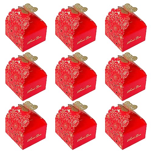 Fayemint 30 Pièces Boîtes à Bonbons en Papier Creux, Motif à Fleurs Boîtes de Bonbons en Papier, Motif à Fleurs Boîtes Cadeaux de Bonbons, pour Mariage,...
