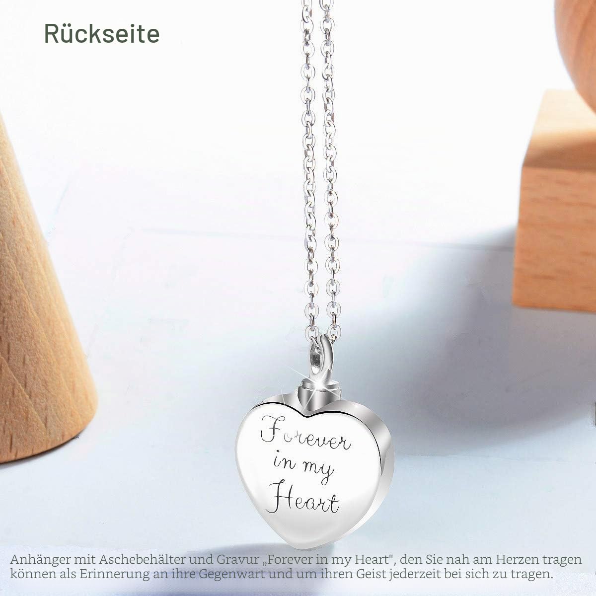 CELESTIA Urnenketten für Asche, Silber 925 Medaillon zum Öffnen Anhänger für Asche Hund Katze Mensch, Schmuck Andenken an Verstorbene