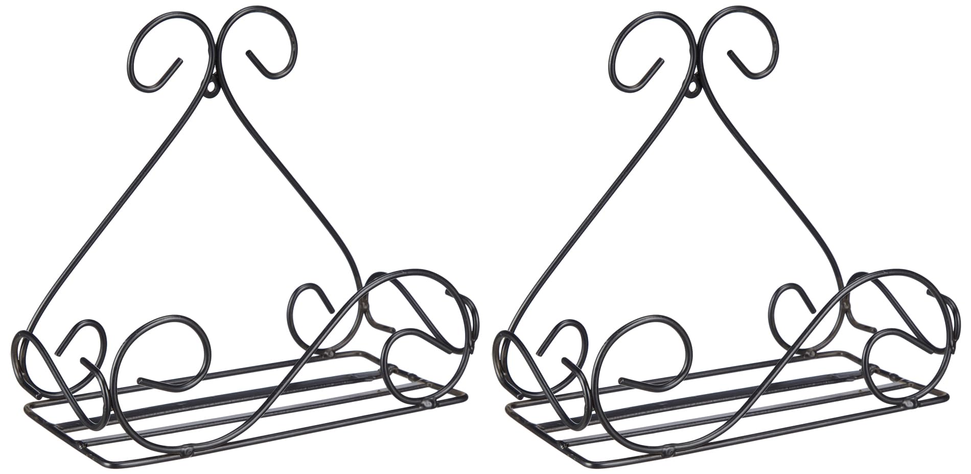 Amazon Brand - Solimo Metal Wall Mounted Planter Stand|Set of 2| Without Pot | Outdoor /Indoor Hanging Pot Stand