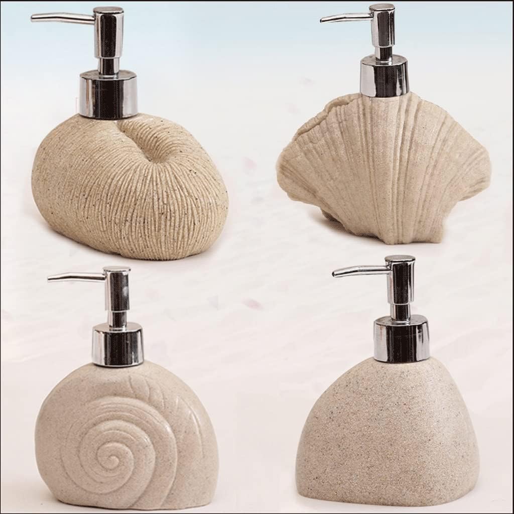 カウンタートップソープディスペンサー 環境に優しい樹脂+天然砂ソープディスペンサー - クロムメッキプラスチックポンプ付きローション