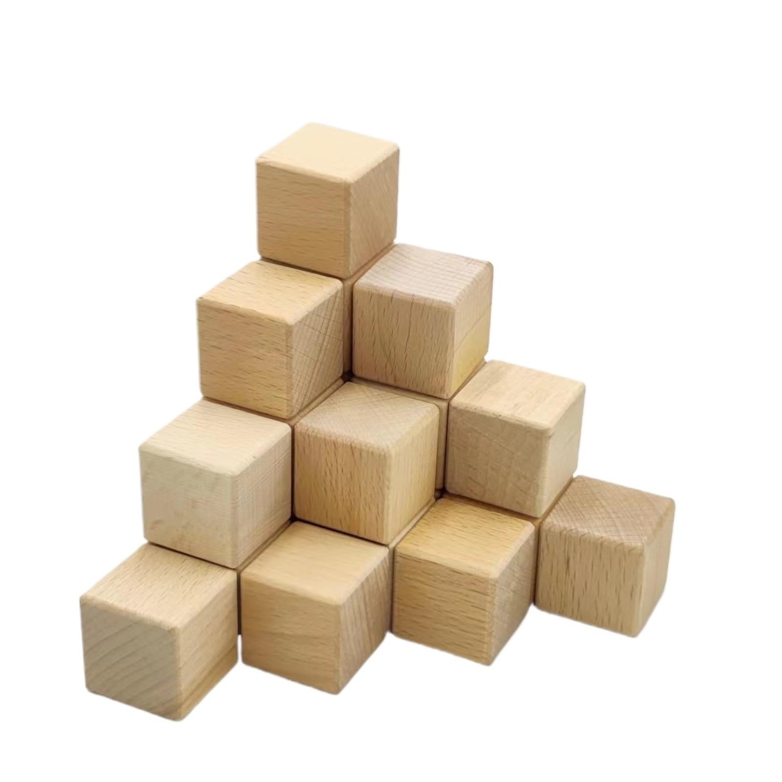 LSNNMU 100 pcs 25mm Unfinished Wood Blocks, Natural Solid Square Wooden Cubes for Craft Carving Painting Decoration for Crafts