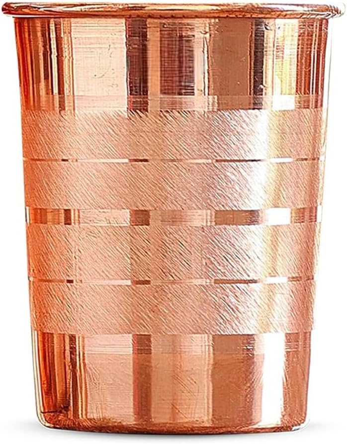 100% Pure Copper Tumbler 300ml | Ayurvedic Drinking Glass for Water | Handcrafted Copper Utensil for Daily Use โ 1Pc