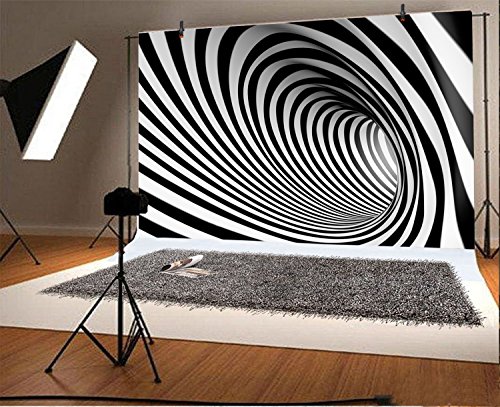 Fondo Fotográfico Espiral Blanco y Negro 10x7ft miniatura 2