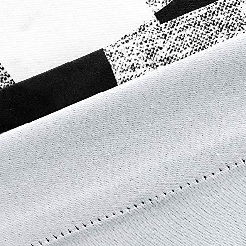 Driftaway Buffalo Checker Pattern Lined Blackout Thermal Insulated Energy Saving Rod Pocket Window Curtain Valance 52 Inch By 18 Inch Plus 2 Inch Header Black #TOP4