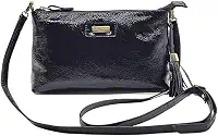 Bolsa Transversal Feminina Couro Legítimo Alça Regulável Bolso Interno