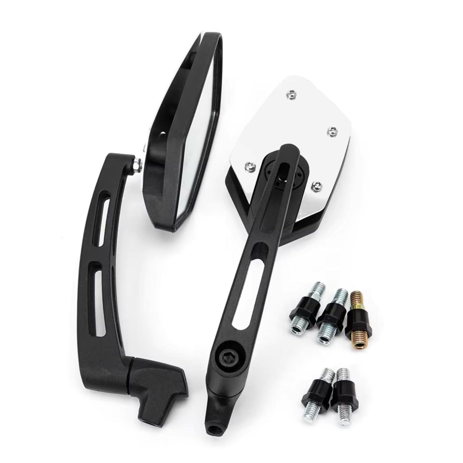 Specchietto retrovisore per Scooter, Bici elettriche, Moto, specchietto Laterale Girevole HD Vision, specchietti retrovisori, Accessori, Viti per Moto per Universal with 8mm And 10mm(Silver)