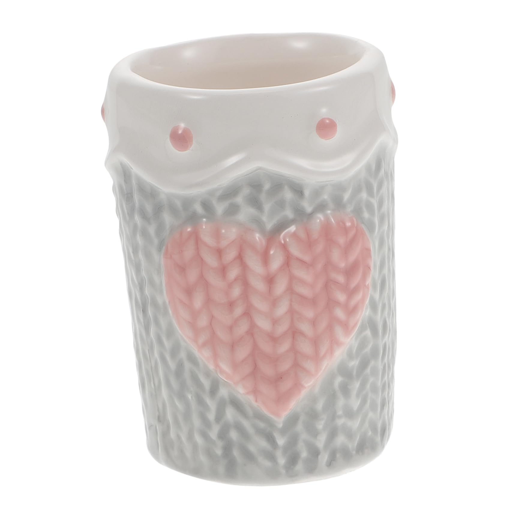 MUCKLILY 1Pc Ceramic Heart Toothpick Holder Elegant Toothpick Dispenser for Home Use with Unique Design present for Friends and Family