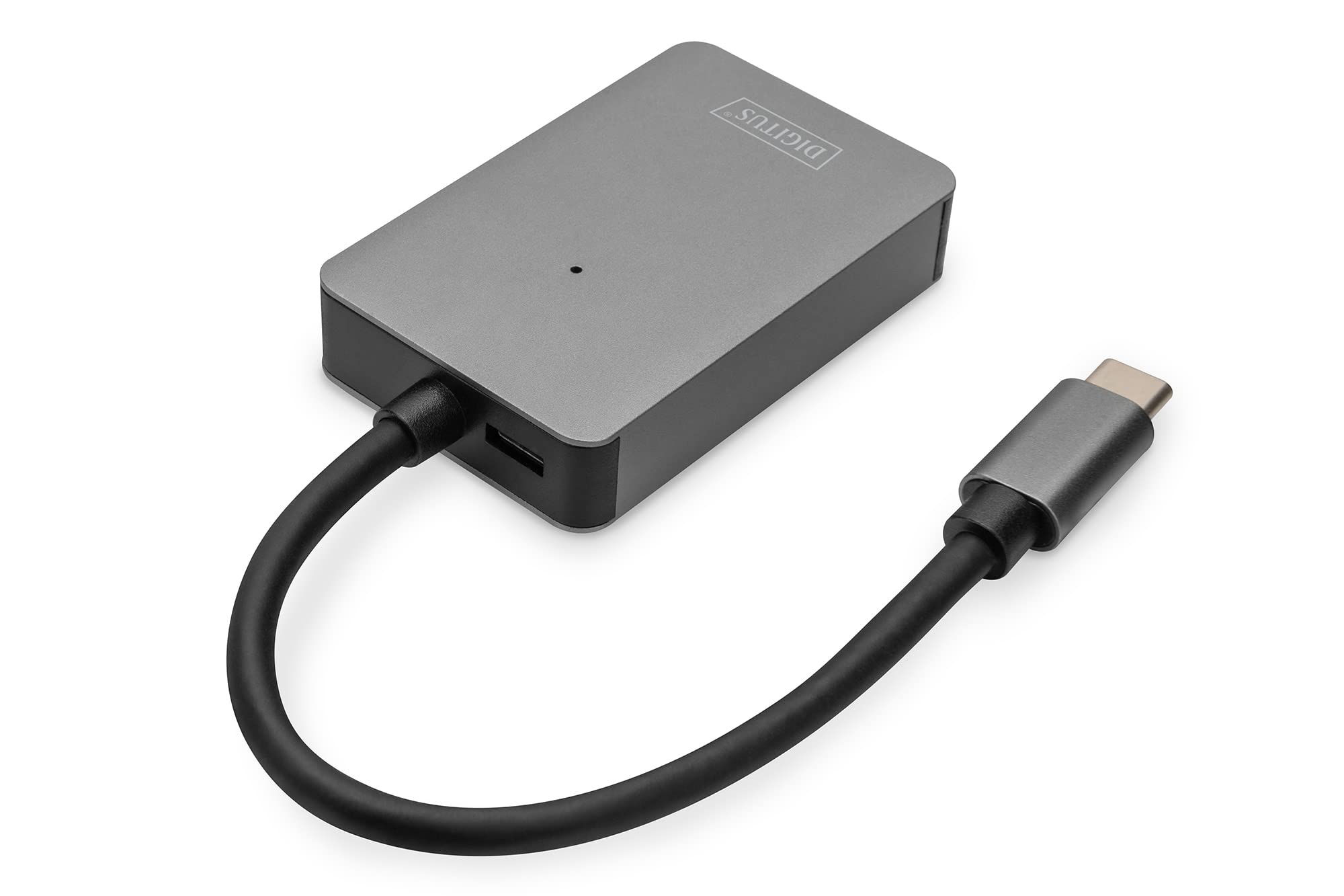 DIGITUS Czytnik kart USB-C - 2 porty - UHS-II SD4/TF4.0 - 300 Mbps - Plug & Play - SDXC, SDHC, SD, Micro SDXC, Micro SD, Micro SDHC - Space Grey