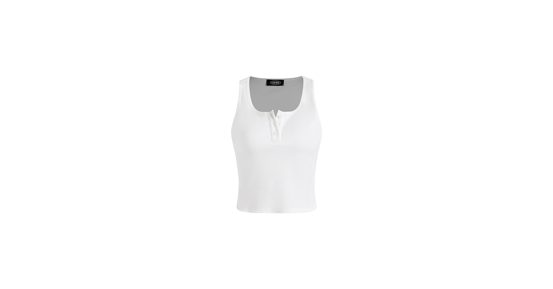 CIDER Solid Rib Button Up Tank Crop Top: Ginger, XXS at