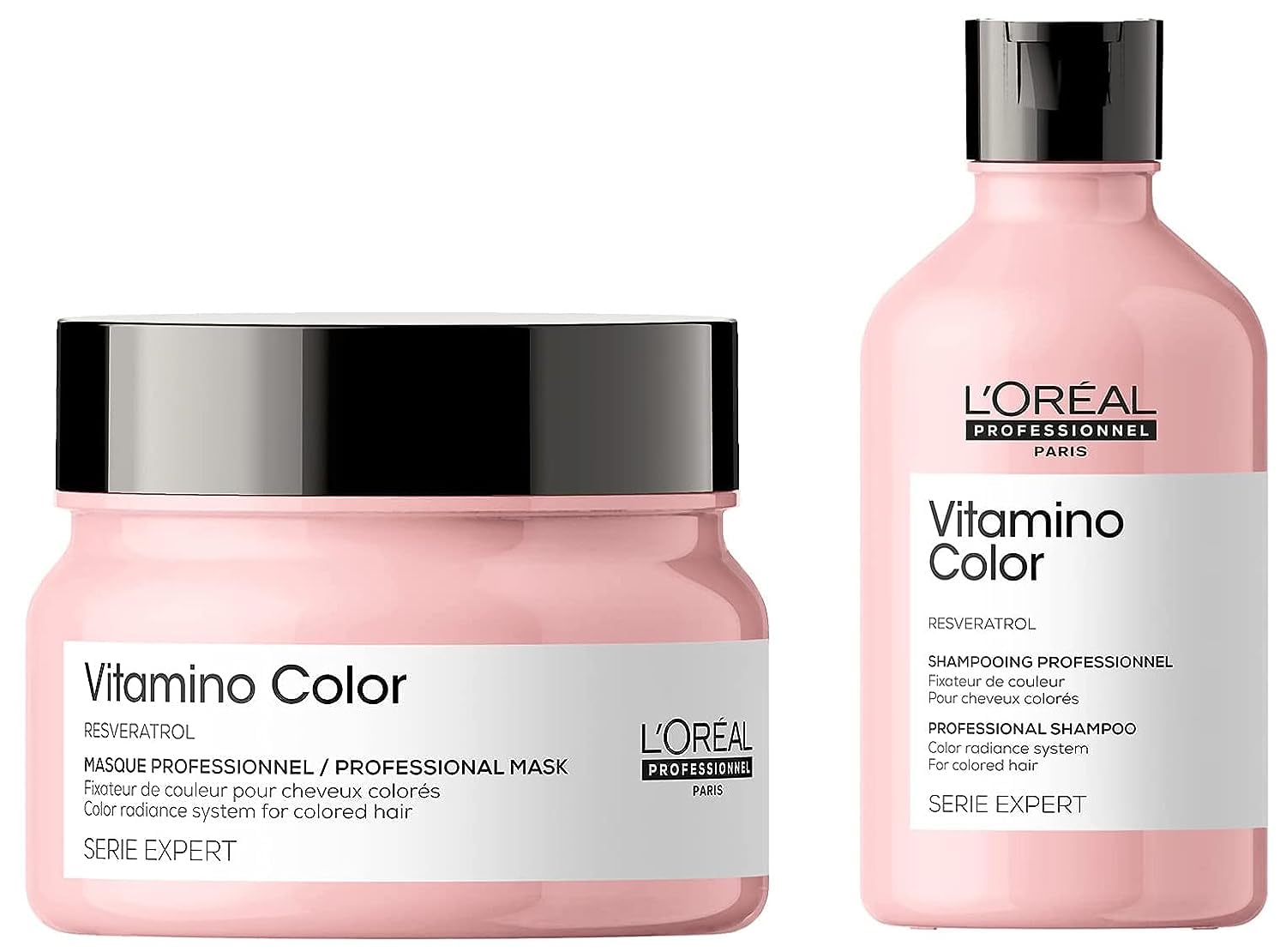 Vitamino Color Shampoo 300ml & Hair Mask 250gm Combo with Resveratrol for Color-treated Hair, Serie Expert (Pack of 2)