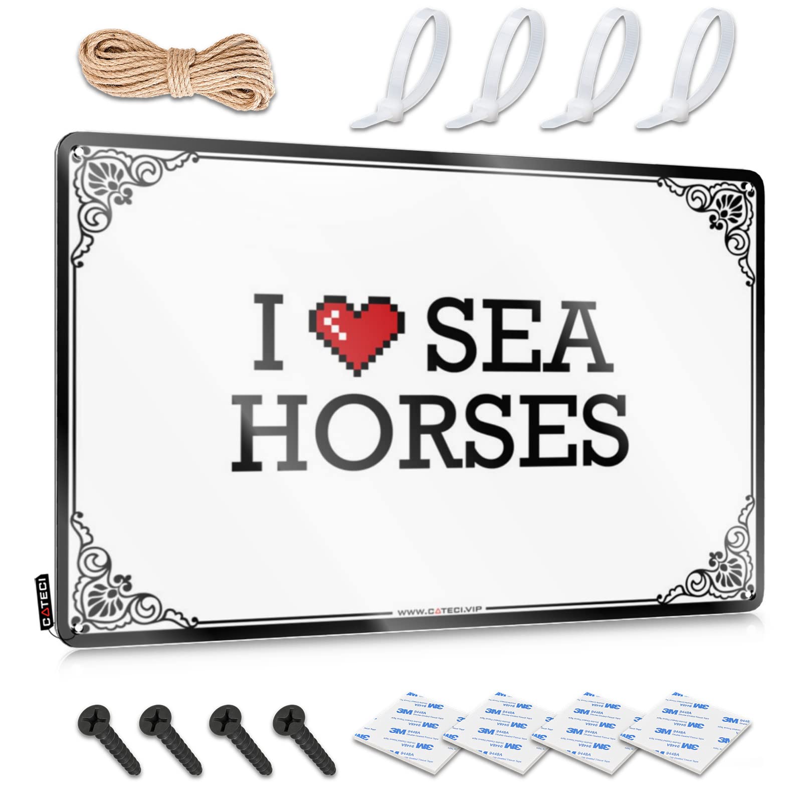 Funny Stuff Decor Cool Wall Art | I Love Sea Horses Round For House Living Room(20X30CM)