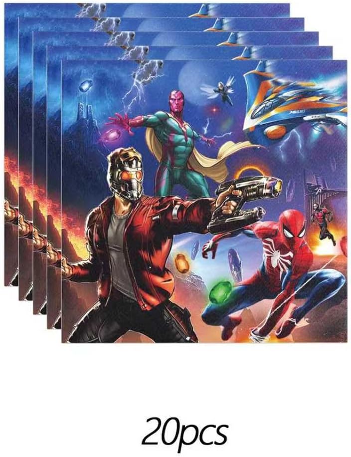 111 Psc superhero Birthday Party Supplies Set, Avengers Theme, Plates, Cups, Utensils, Napkins, Tablecloth