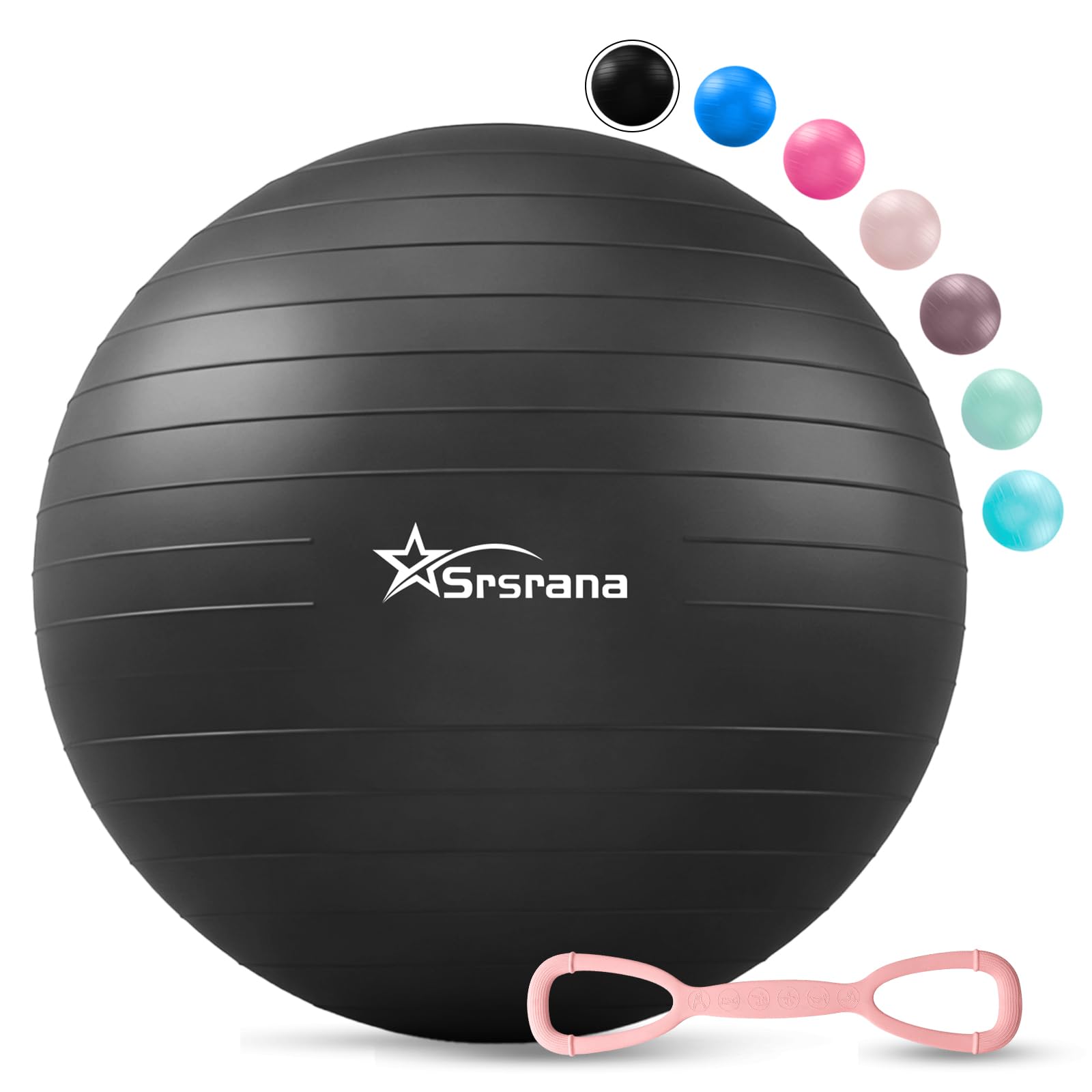 Exercise Ball - Anti-Burst Yoga Ball for Pilates, Pregnancy &amp; Core Stability - Ergonomic Office Desk Ball Chair &amp; Physical Therapy Equipment, Quick Pump Included