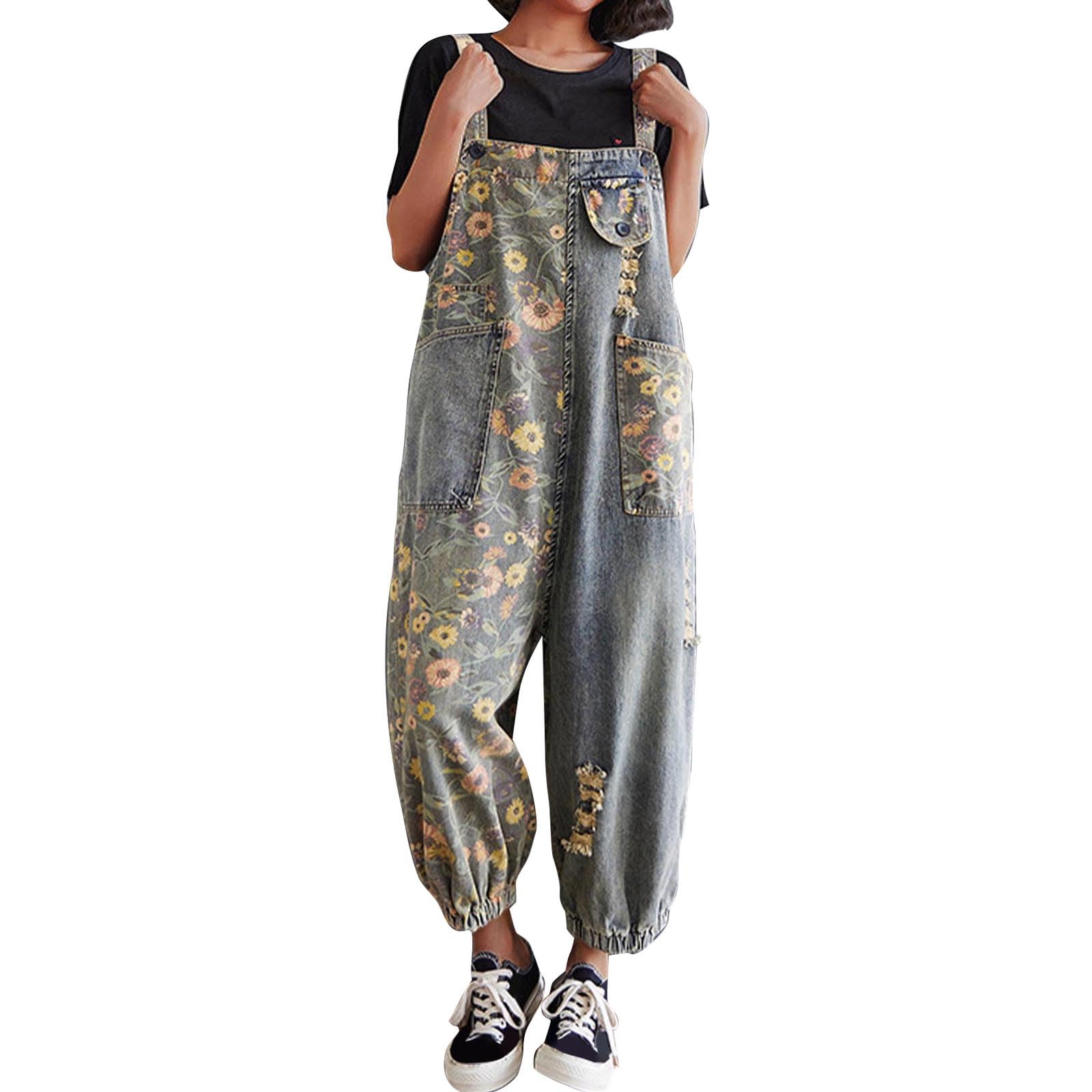 Peto Mujer Vaquero Mono Casual Tezano Trabajo Ancho Overol Formal Macacao Informal Elegante Tallas Grandes Anchos para Deportivo Fiesta