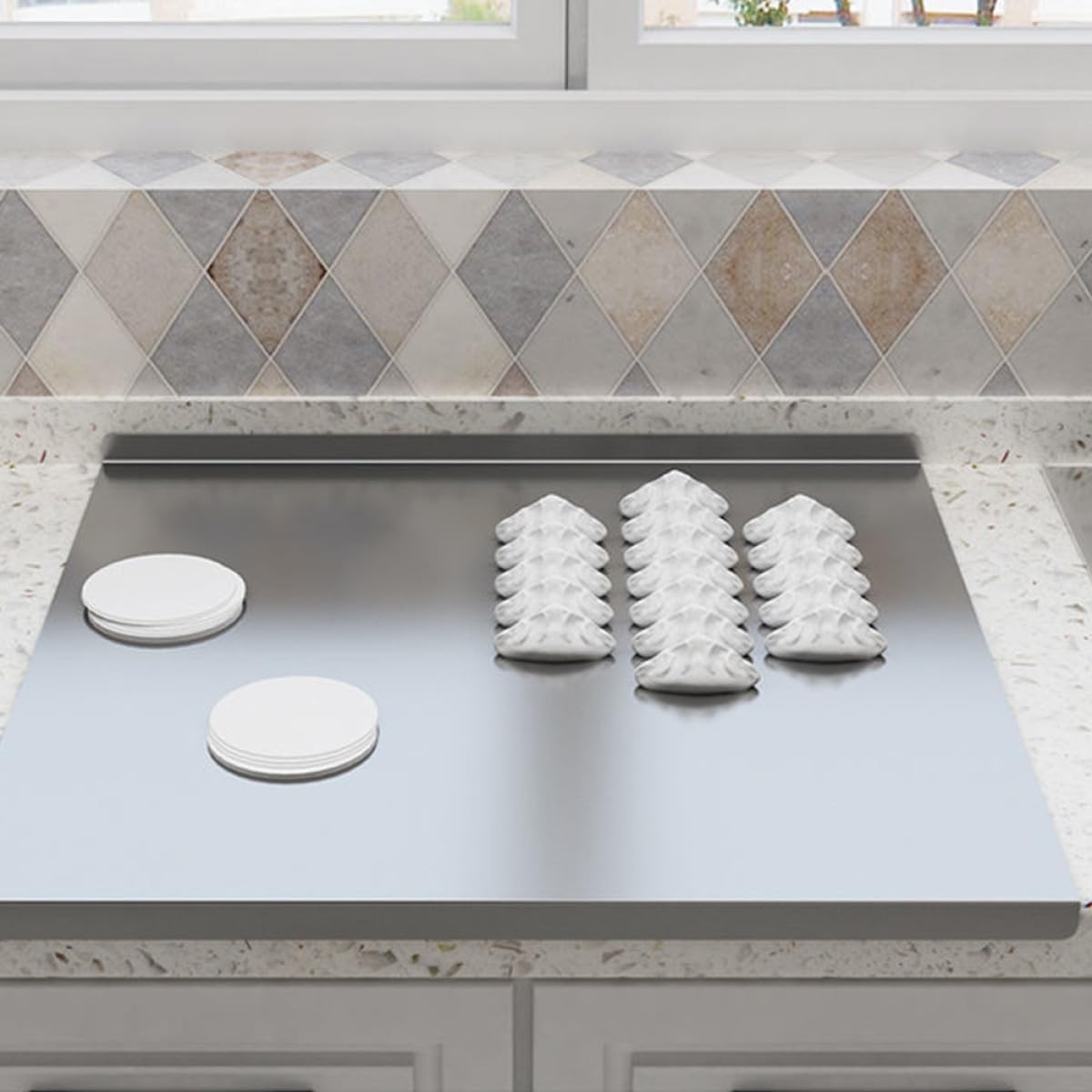 Abaodam Tagliere in Acciaio Inossidabile per Cucina, e Facile da Pulire, Tagliere Multifunzionale per Uso Domestico e Preparazione Alimentare