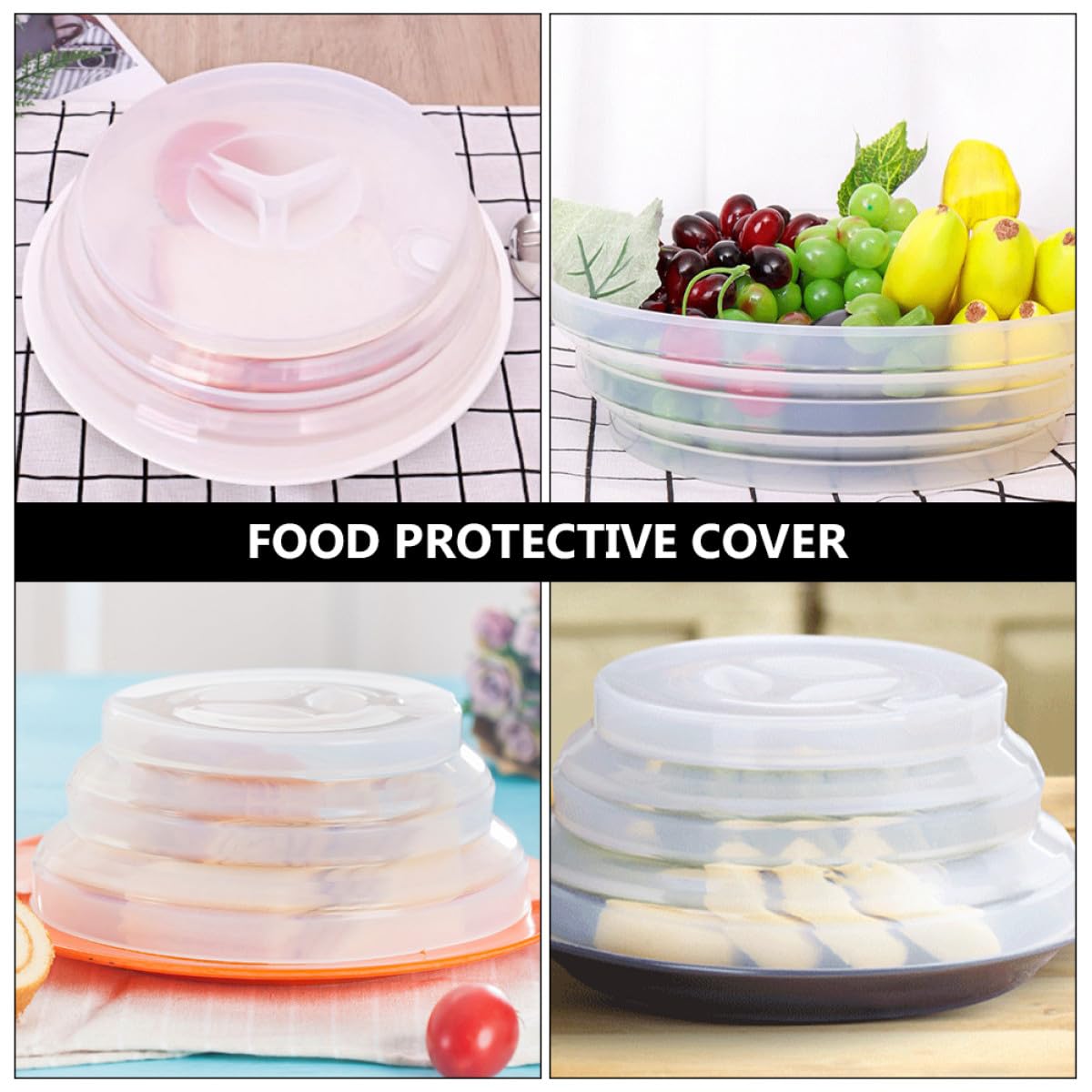 Coperchio in Silicone Pieghevole Protezione Antipolvere per Alimenti Facile da Conservare e Resistente, per Brunch e Banchetti in Cucina