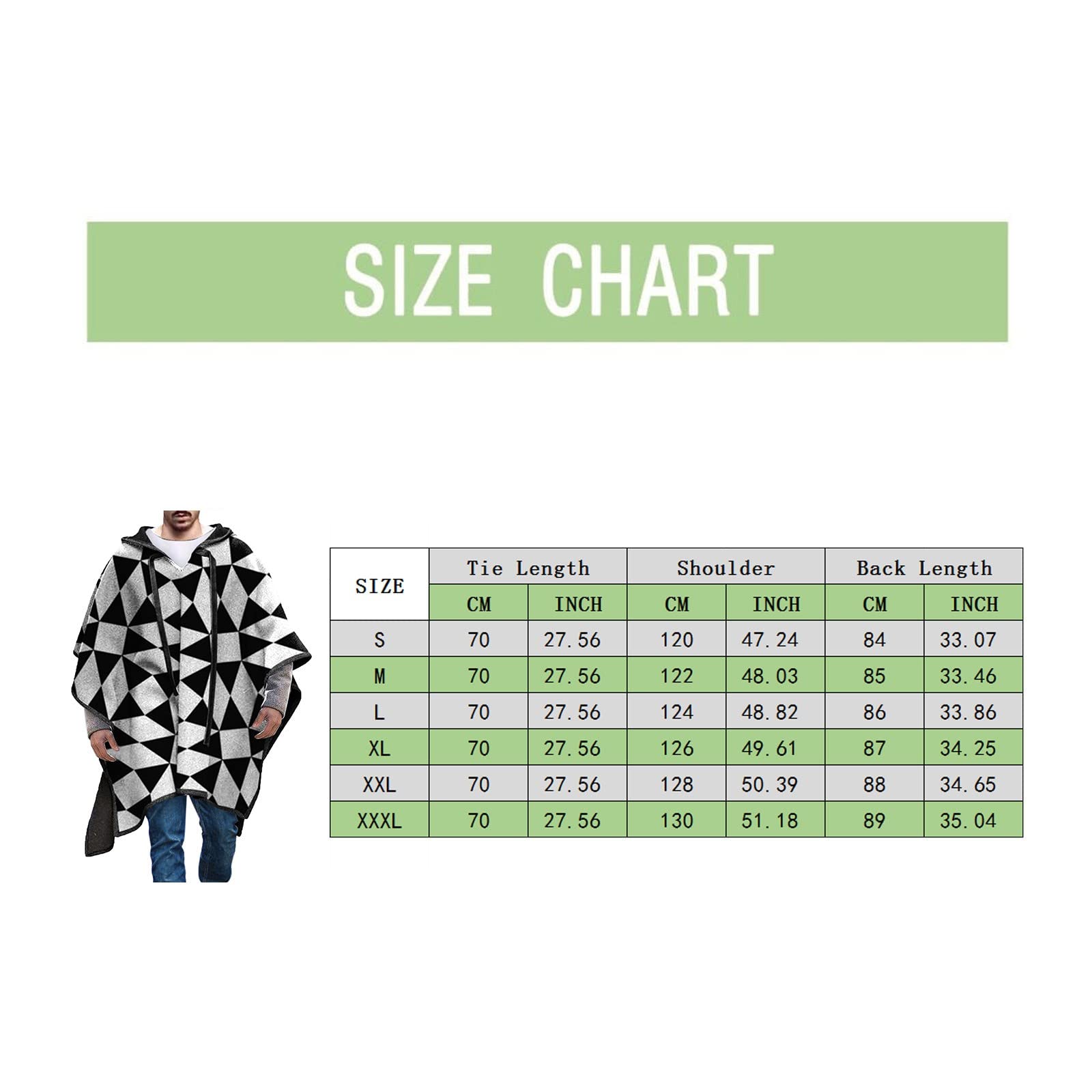 Poncho en laine pour homme - Veste d'hiver cowboy hippie décontractée avec capuche - Coupe ajustée - Avec poches - Polaire chaude - Sweat à capuche d'hiver - Poncho en laine confortable