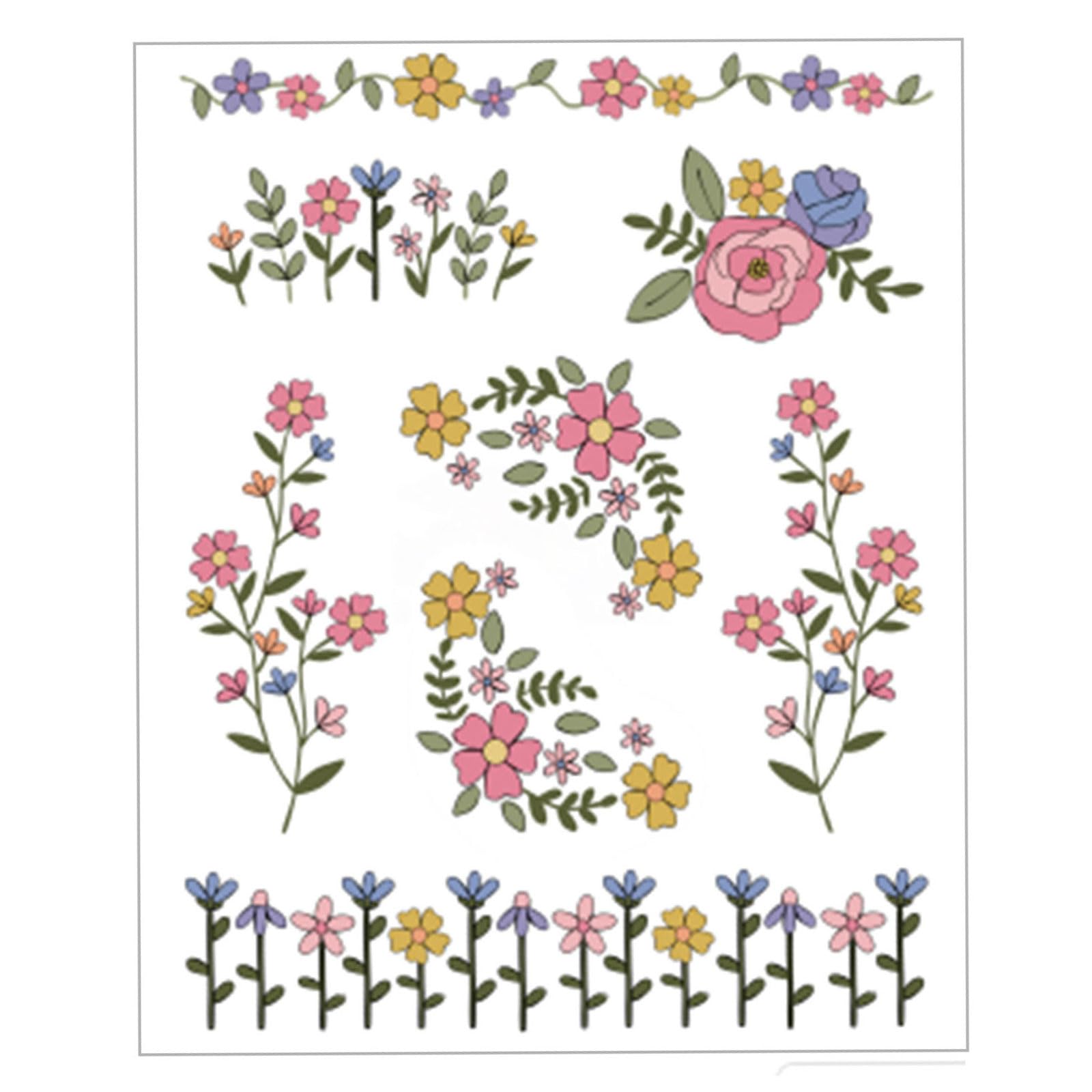 Jazuaiao Embroidery Transfer Stencils for Hats Bags Clothes Craft Paper Templates Washable Embroidery Transfer Sheets