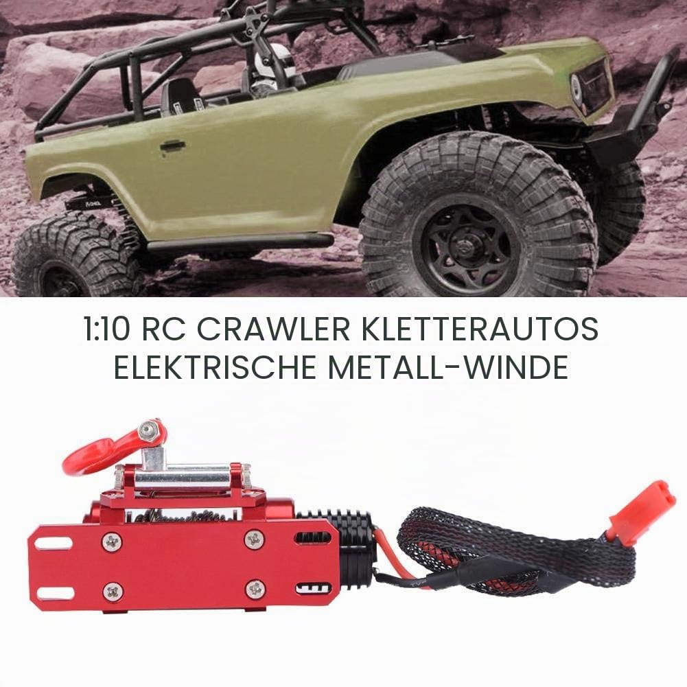RC Car Seilwinde Elektrische Winch aus Metall 1/10 RC Modellfahrzeug Crawler Autozubehör Metallwinde mit Fernbedienung Playing Accessories Musical Instrument Accessories