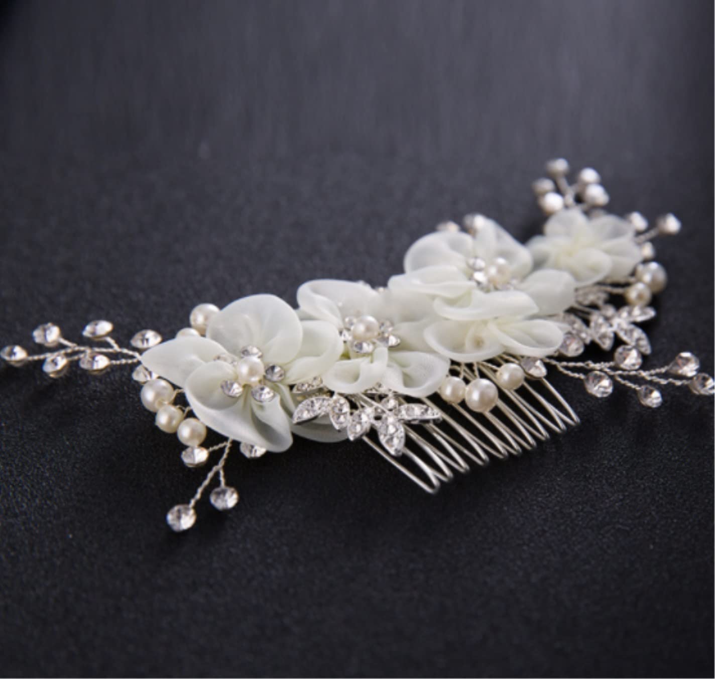 RUVOO Haarkamm Braut Haar Kamm Hochzeit Frauen Haarspange Kamm Perle Blume Haar Seitenkamm Dekorative Anmut Haarkämme Zubehör Haarkamm Clips Kamm Braut Haarschmuck