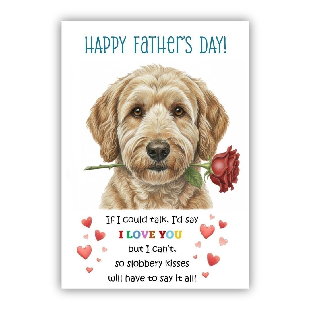 Father’s Day Card From the Dog. Adorable Fathers Day Pet Card. Many Breeds Available. (• Goldendoodle)