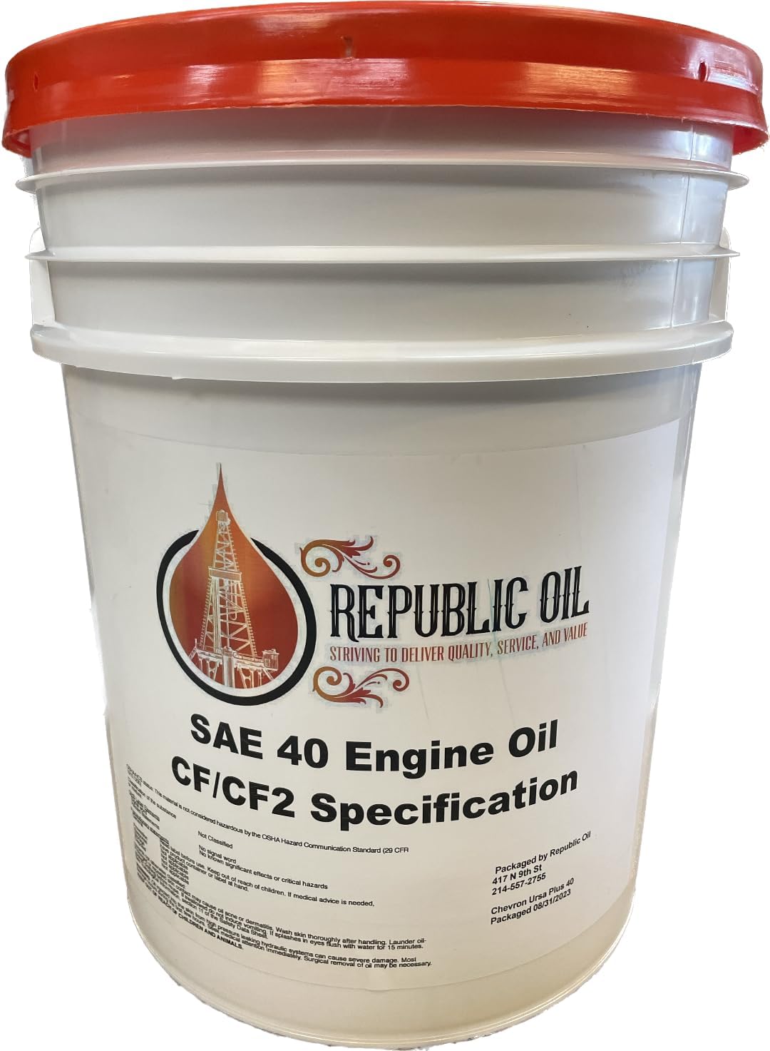 Republic Oil SAE 40 Diesel Oil CF/CF2 5 gallons | Compare to Chevron Ursa plus 40 product image